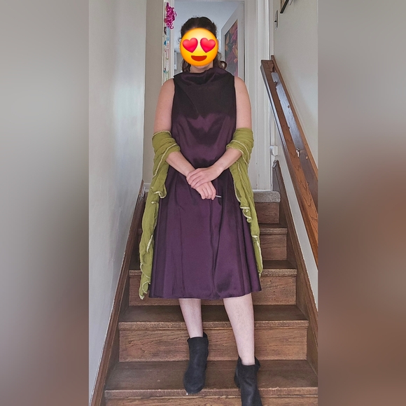 Bianca Popp Wolf and Badger Bell Dress Short In Purple Taffeta L maternity - Picture 4 of 4